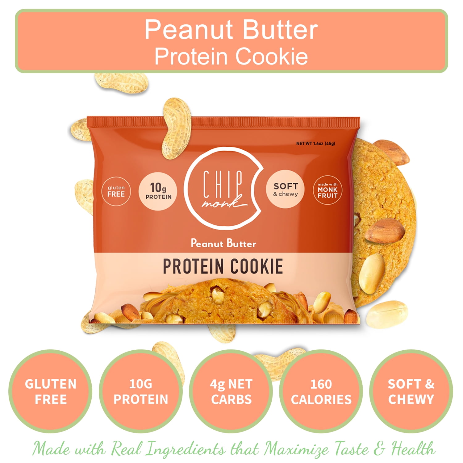 ChipMonk Baking, Variety Pack High Protein Cookies - Low Carb Diet Friendly Gym Snack, Meal Replacement Cookie, Gluten-Free, Healthy Low Sugar Sweet Snack - Balanced Nutrition Baked Dessert for Energy