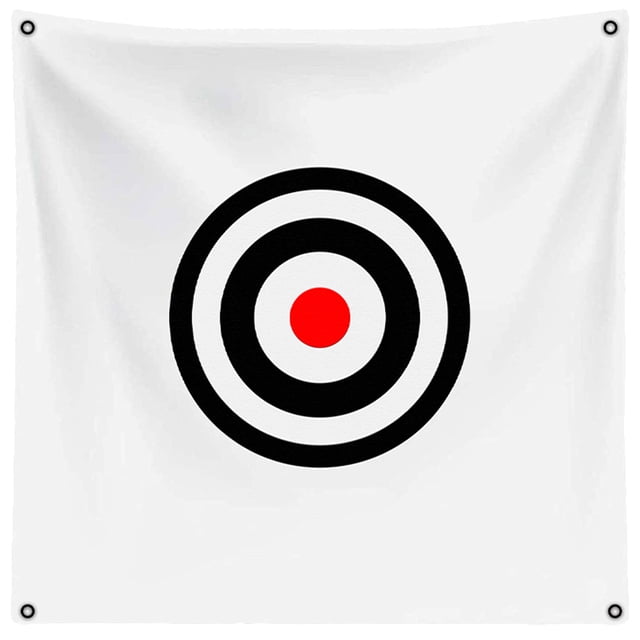 Minkissy White Chipping Net with Canvas Targeting Cloth for Indoor and Outdoor Golf Practice