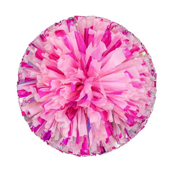 Nvzi-a 2 pcs Metallic Cheerleading Pom Poms for Game Cheering Squads Football Basketball Sports Dancing Party Kids Adults Plastic Cheer Pompoms Cheerleader Costume Women (Pink)