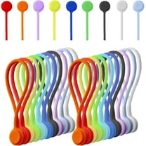 20 Pack Reusable Silicone Magnetic Cable Ties - Twist Ties for Home/Office Cord Wrap, Cable Organizer, Magnetic Cord Holder, Cable Organizer and Fridge Magnets