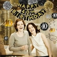 thumbnail image 3 of Famoby Pancarta De Feliz Cumpleaños Número 40 Con Purpurina Negra Y Dorada, Kit De 40 Remolinos Colgantes Brillantes Para Decoraciones De Fiesta De 40 Cumpleaños Y 40 Aniversario, 3 of 5