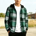 thumbnail image 2 of yillto Boys Plaid Jackets Flannel Hoodies Fall Fashion Long Sleeve Zip up Jacket Coat for Kids 5-15 Years, 2 of 7