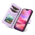 thumbnail image 2 of Allytechgroup iPhone 16 Case Wallet, Premium PU Leather Cards Slots Hand Wrist Shoulder Strap Flip Cover Stand Protective Phone Case for Apple iPhone 16, Purple, 2 of 7