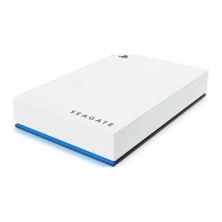 Seagate - Game Drive for PlayStation Consoles 2TB External USB 3.2 Gen 1 Portable Hard Drive with Blue LED Lighting - White