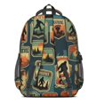 thumbnail image 3 of Bigfoot and Badge Blue Pattern Backpack for School, Cute School Bag with Adjustable Shoulder Straps and Padded Back, 16.9"x12.6"x5.9", 3 of 5