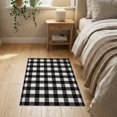 thumbnail image 3 of ODIKA 2'x3' Washable Accent Rug Pet Friendly, Bedside Mat Rag Layered Checkered Farmhouse Plaid Vintage Bordered Doormat for Bedroom, Nursery, RV, 3 of 7