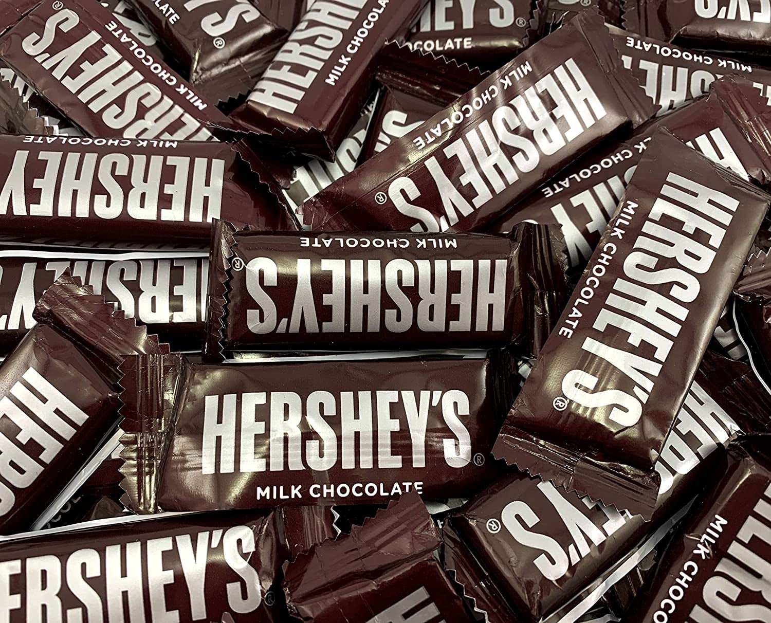 HERSHEY'S Milk Chocolate Snack Size Candy Bar 0.45 Ounces, 3 Pound Bag ...
