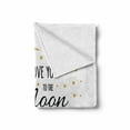 thumbnail image 2 of I Love You to the Moon and Back Soft Flannel Fleece Blanket, Crescent Moon Loving Feeling Stars Illustration, Cozy Plush for Indoor and Outdoor Use, 50" x 70", White and Dark Mustard, by Ambesonne, 2 of 6