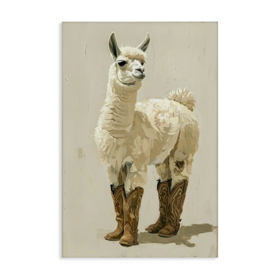Stupell Industries Lamb & Cowboy Boots Animals & Insects Painting Gallery Wrapped Canvas Art Print Wall Art, 16 x 24
