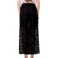 thumbnail image 4 of LLYwey Chinos Pants Women Large Size Ladies Lace Wide Leg Pants New Full Length Pants Trousers Regular Fitted Black XXL, 4 of 9