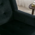 thumbnail image 5 of Modern Soft Material Ergonomics Accent Chair  With Black Legs Square Arms Black-Velvet Wood Tufted Cushions Semi-Soft Modern & Contemporary Velvet, 5 of 5