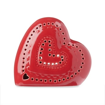 WAY TO CELEBRATE! Way To Celebrate 4.25" Ceramic LED Heart Decor, Red