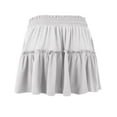 thumbnail image 4 of Doublju Women's Pleated Style Smocked Waist Flared Mini Skirt (Plus Size Available), 4 of 4