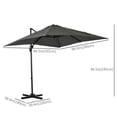 thumbnail image 2 of Parasol Déporté Carré 8 Pieds x 8 Pieds pour Patio, Parasol Extérieur en Aluminium Gris avec Rotation à 360°, 5 Angles Réglables et Inclinaison à Manivelle, Auvent Résistant aux UV pour Jardin, Cour Arrière, Piscine, 2 of 7