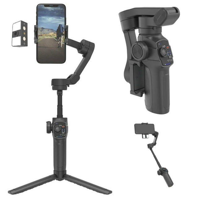 TUTT L9 + Module IA / Perche à Égoportrait Portative 3 Axes Pro Anti-Vibration pour Téléphone Intelligent, Stabilisateur de Cardan avec Tige Extensible, Trépied Léger et Module de Suivi Automatique du Visage IA Vlog YouTube