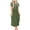 A0810-Green, variant on QUINDOS Summer Dresses for Women 2025 Beach Sundress Crew Neck Short Sleeve Sun Dresses Pleated Solid Color Pockets Knee Length Mini Dresses for Women