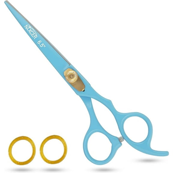 Nixcer - Professional Razor Edge Stainless Steel Hair Cutting Scissors - 6.5 inch Sky - Blue