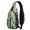Bigfoot and Feather Green Pattern, variant on Bigfoot and Campfire Black Pattern Sling Backpack, Travel Shoulder Pack with Earphone Port, Breathable Padded Back Gift Ideas for Hiking Cycling Walking