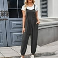thumbnail image 5 of ClodeEU Women's Sleeveless Adjustable Straps Jumpsuits,Loose Harem Bib Jumpsuits with Pockets Dark Gray,Womens Plus M, 5 of 5