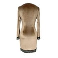 thumbnail image 4 of MORTTIC Women's Sexy V-Neck Long Sleeve Dress with Lace Trim and Button Details, Bodycon Cocktail Short Dress Khaki，S, 4 of 6