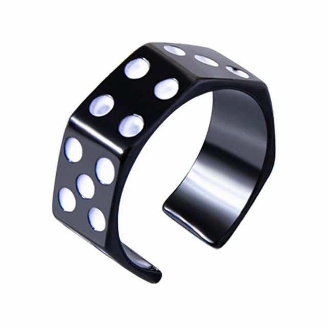 Anillos de Ansiedad para Mujeres Hombres Anillo de Promesa Anillo de Ansiedad Gay Joyería Anillos de Ansiedad Dados Giratorios Anillo Plata/Negro/Oro