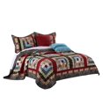 thumbnail image 1 of Benzara BM101898 Thames Cotton Quilt Set with Log Cabin Pattern, Multi Color - Queen Size - 5 Piece, 1 of 3