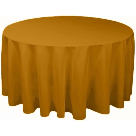 Tablecloth Round Polyester 120 Inch Mustard by Broward Linens