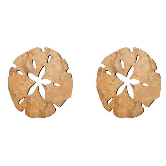 2X Wall Decor Sand Dollar Wall Decor Wood Round Sand Dollar Wall Art Outdoor Beach Decor Hanging Decoration,Brown S,2 x Wooden wall decoration,Brown