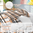 thumbnail image 2 of 3 Piece Orange Black Plaid Duvet Cover Set California King,Microfiber Comforter/Quilt Cover with Corner Ties and 2 Pillowcases,Farmhouse Orange Black Checkered All Season Bedding with Zipper Closure, 2 of 8