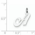 thumbnail image 2 of Sterling Silver Rhodium-plated Small Fancy Script Initial A Charm QC5086A (16mm x 15mm), 2 of 3