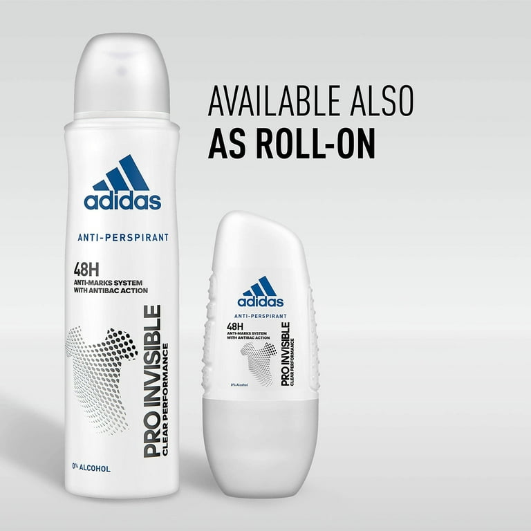 Adidas AntiPerspirant Pro Invisible Clear Performance 0% Alcohol 5 - Walmart.com