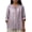 Purple, variant on Paiwinds Women's Embroidered V-Neck Mid Sleeve Top, Casual Pullover Blouse with Floral Design, Lightweight Cotton Linen Blend for Summer