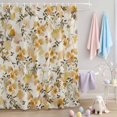 thumbnail image 2 of Shower Curtain Orange Flowers Shower Curtains for Bathroom Decor, Waterproof Polyester Shower Curtain Set with Hooks, Small Stall Size 36" x 72" Watercolor Wildflowers, 2 of 9