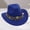 Blue, variant on Women's Western Cowboy Hat With Fringe & Turquoise, Bohemian Felt Fedora Sun Hat, Wide Brim Adjustable Vintage Hat For Music Festival Outdoor Daily Wear Black One Size