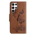 thumbnail image 3 of Allytech Galaxy S24 Ultra Wallet Case,  PU Leather Butterfly Embossed Flip Folio Stand Protective Shockproof Cards Holder Hand Wrist Bumper Phone Case Cover for Samsung Galaxy S24 Ultra - Brown, 3 of 7