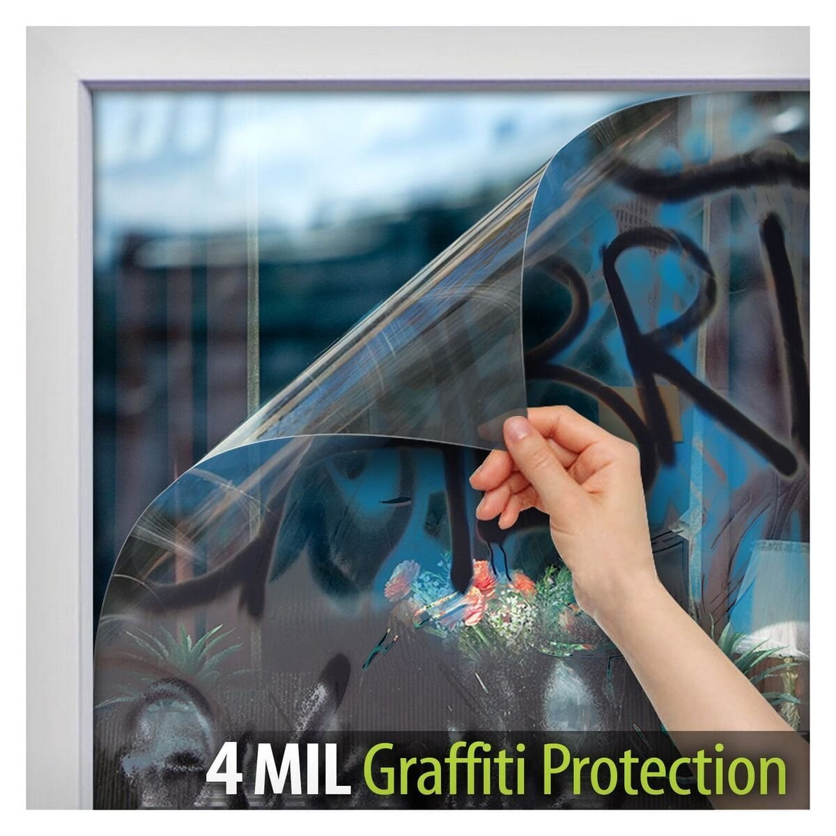 BDF AG4M Window Film Graffiti Protection 4 Mil Clear 36in X 100ft