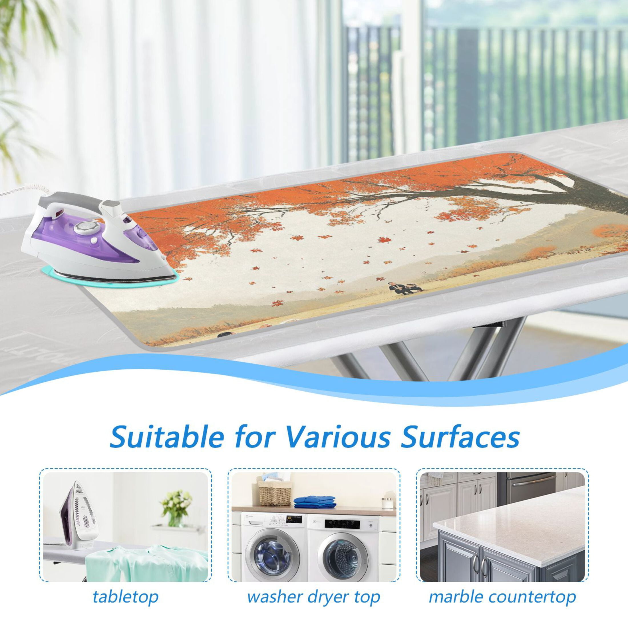 Hands under The Fall Trees Ironing Mat Blanket for Table Top Travel Portable Ironing Board Pad 47.2x27.6 Inch