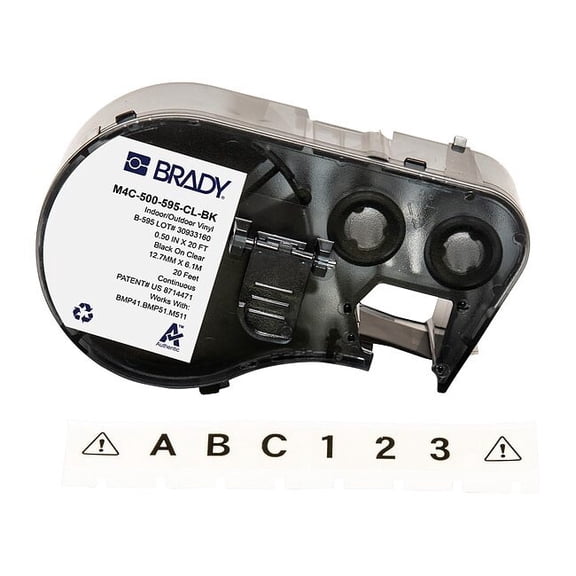 Brady Continuous Label Cartridge,Clear,Gloss M4C-500-595-CL-BK