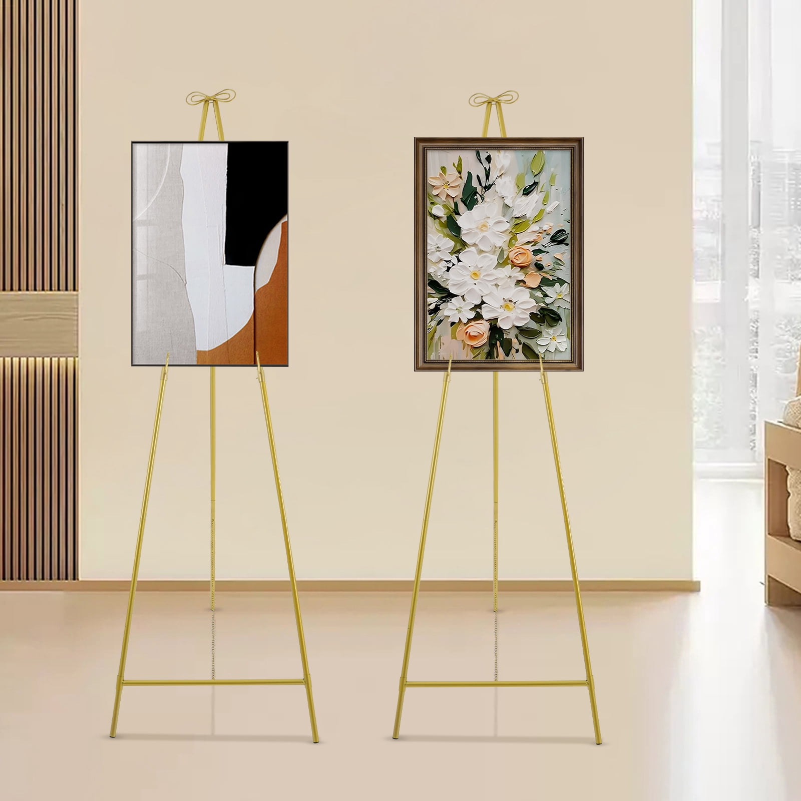 Wildnix Gold Roadway Wedding Stand, Triangular Display Easel, Adjustable Tilt and Hook, Perfect for Wedding Decorations and Events