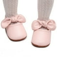 thumbnail image 3 of nvzhuang Baby Girl Dress Shoes Faux Leather Bowknot Flats Crib Shoes with Non-Slip Rubber Sole, 3 of 7