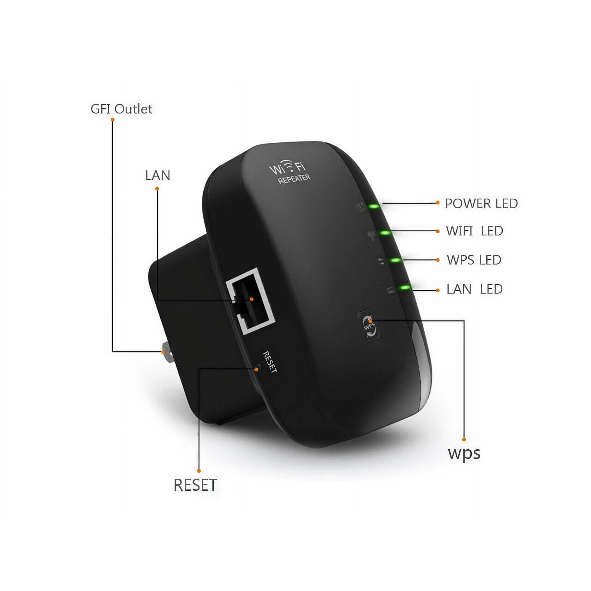 Rongsi WiFi Extender Signal Booster Up to 3000 sq.ft and 30 Devices, WiFi Range Extender, Wireless Internet Repeater, Long Range Amplifier with Ethernet Port, Access Point, 1-Key Setup