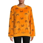 Jack O' Pattern Women's Plush Fleece Pullover Top