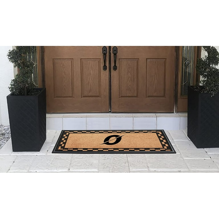 A1HC Natural Coir Monogrammed Door Mat for Front Door, 24x48, Heavy Duty Welcome  Doormat, Anti-Shed Treated Durable Doormat for Outdoor Entrance, Low  Profile, Long Lasting Front Porch Entry Rug 