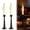 Black-2PC, variant on Ghost Flameless Taper Candles, Halloween Spooky Flickering LED Candles with Real Wax Remote & Timer, Ghost Face LED Candles Set, Fireplace Halloween Holiday Indoor Dinner Decor(2PC)