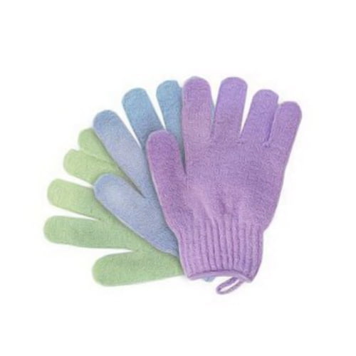 Retail Imports Exfoliating Wash Gloves, Assorted 3 Ea, 3 Pack