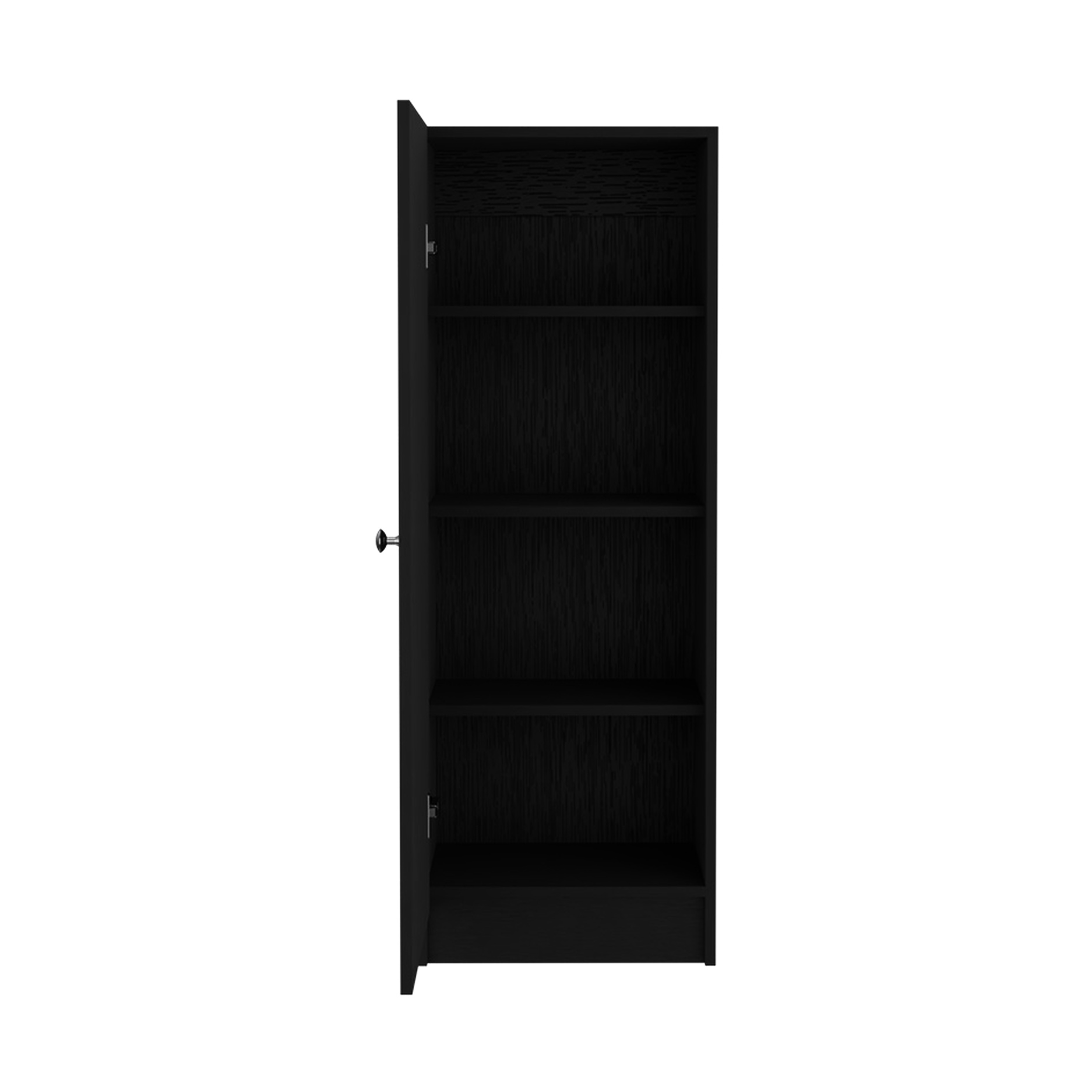 47" H Kitchen Pantry, Black One Door Cabinet With Four Interior Shelves, 16.51 In. Width, Space Efficient For Everywhere, Easy To Assemble Pantry Height, 12.28 Depth, Saving Kitchen, Bedroom,
