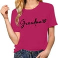 thumbnail image 2 of Tittly T Shirts for Women Spring Tops for Women Grandma Shirts For Women Shirt Heart Printed Casual Short Sleeve Tee Top Graphic Tees Tshirts Shirts Hot Pink S, 2 of 5