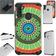 thumbnail image 1 of WORLD ACC Fusion Phone Case Compatible with Samsung Galaxy A11 + TEMPERED GLASS Hybrid TPU Phone Cover (Orange Blue Mandala), 1 of 1