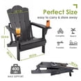 thumbnail image 4 of Tappio Folding HDPE Adirondack Chair Set of 2, Patio Seat All Weather Outdoor Patio Chair with Cup Holder and Multifunctional Holder for Lawn Yard Fire Pit, Black, 4 of 7