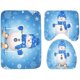thumbnail image 1 of Juego de 3 fundas y alfombras antideslizantes para asientos de inodoro navideños, juegos de baño navideños para decoraciones navideñas (muñeco de nieve con bufanda azul), 1 of 5